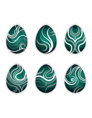 Green and Silver Swirl Easter Eggs