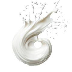 Smooth milk splash creamy and refreshing beverage with transparent background