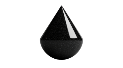 Black shiny drop, glitter, abstract, dark background, cut out transparent