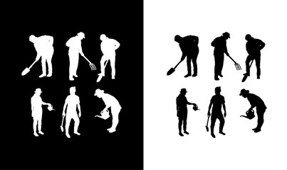 contractor workers silhouettes illustration vector design, art, worker people silhouette set illustration vector, design, set, silhouettes, worker people silhouette set, white, symbol, silhouette, 