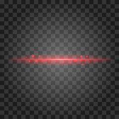 Red light effect isolated on transparent background. Vector illustration.