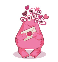Love Monster’s Valentine: A Cute Pink Creature with a Love Letter