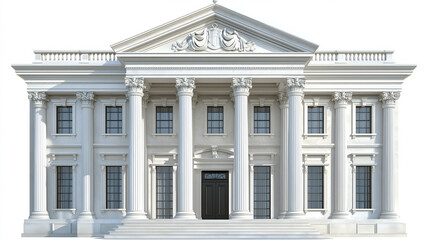 Fototapeta premium Exploring Neoclassical Architecture: Government Building with Columns and Elegant Facade