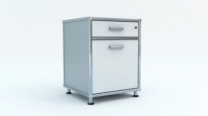 Modern Office Nightstand with Two Drawers, Sleek Design and Minimalist Aesthetic, Perfect for Living Room or Bedroom Furniture Arrangement