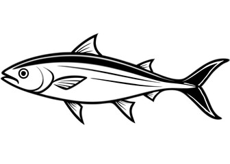Fish isolated on a white background, featuring aquatic life and marine elements in a simple illustration style