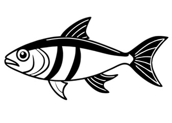 Simple vector illustration of a fish on a white background