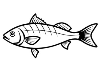 Simple vector illustration of a fish on a white background