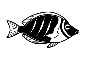 Vector Illustration of a Fish Swimming in the Ocean