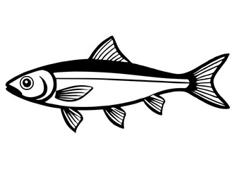 Vector illustration of a fish swimming in the ocean