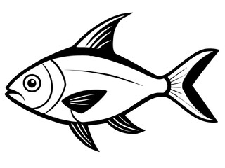 Simple vector illustration of a fish isolated on a white background