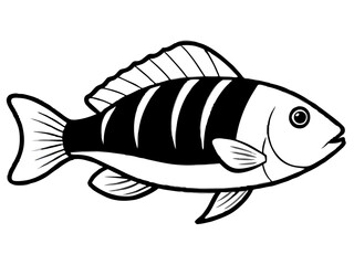 Vector illustration of a fish swimming in the water