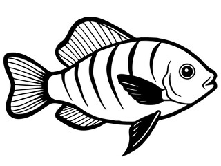 Vector illustration of a fish swimming in the sea