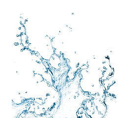 Water splash isolated on a white background. A hig quality PNG image capturing the dynamic motion of clear, fresh water, symbolizing purity, freshness, and energy. Perfect for design.