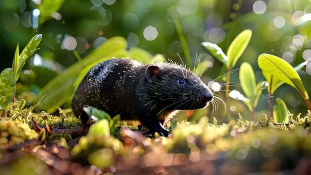 mole in the summer garden. Selective focus. nature.