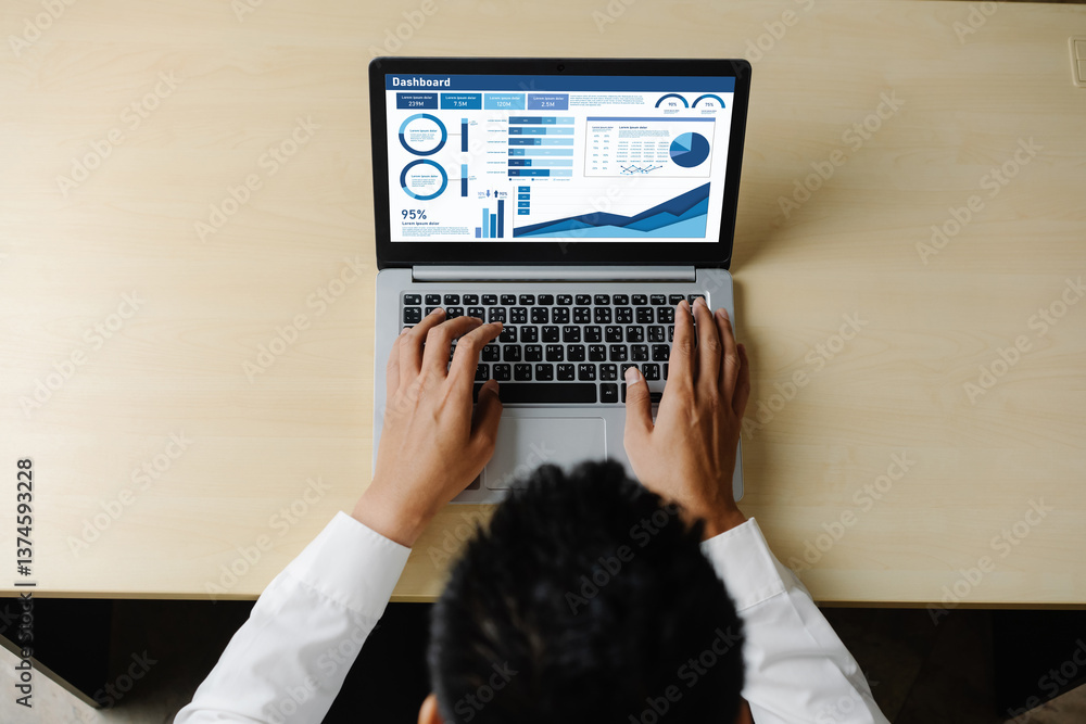 Poster business data dashboard provide business intelligence analytic for marketing strategy planning snugl