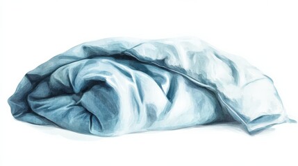 Soft and Cozy Blue Blanket Unfolded on a Light Background, Perfect for Comfort, Home Decor, and Warmth in Various Room Settings