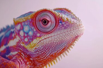 Obraz premium closeup of a colorful chameleon lizard
