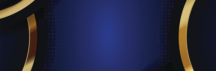 Elegant Dark Blue and Gold Abstract Background