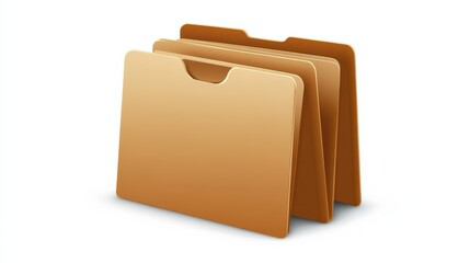 Stylish and Organized File Folders on a White Background for Business, Office, and Document Management Purposes with a Modern Design