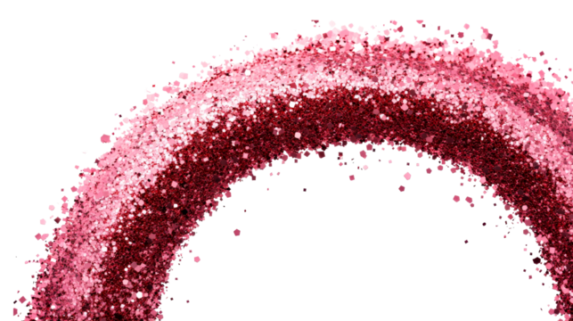 Glitter arch on black background for celebration , cut out transparent