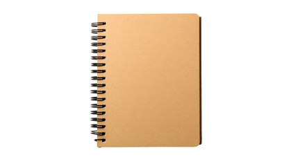 Tan Spiral Notebook, Open and Ready for Notes, cut out transparent