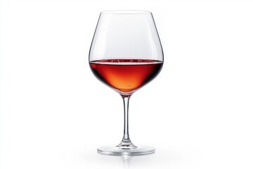 Elegant glass of red wine against a white background