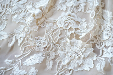 Duchesse lace is an elegant and delicate lace known for its intricate floral patterns and fine craftsmanship