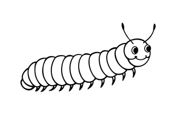 Naklejka premium vector illustration of a cartoon caterpillar