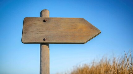 Wooden Arrow Signpost Against Gradient Sky, Symbolizing Direction and Simplicity