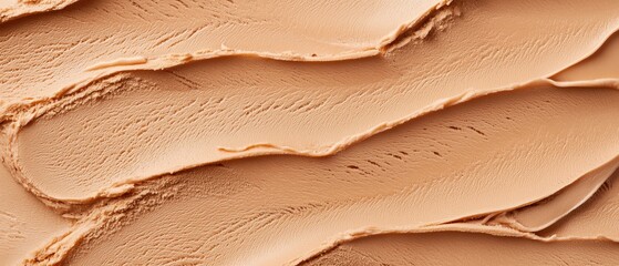 Coffee flavor gelato - full frame background detail. Close up of a creamy surface texture of Cappuccino Coffee
