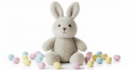 easter bunny with easter eggs