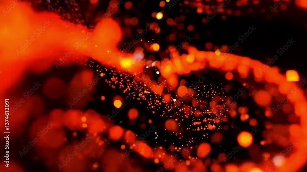 Poster dynamic abstract composition in red and black, background video, generative ai