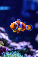 Colorful fish swimming underwater in clear ocean depths