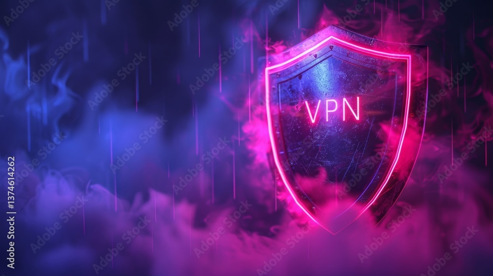 Poster secure your online activities with advanced ai technology and vpn protection in a dynamic digital la