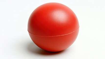 Vibrant Red Ball on a Clean White Background, Perfect for Use in Various Creative and Design Projects, Illustrations, or Sporting Activities