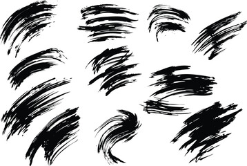 Abstract Grunge Brush Stroke Set – Hand-Drawn Ink Vector Elements