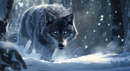 Free photo of a wolf in its natural environment