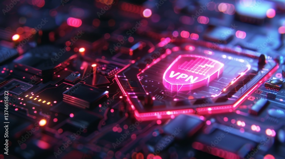 Poster enhancing online security with ai technology and vpns for safer internet browsing