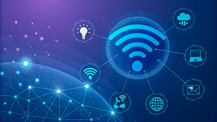 Global interconnectedness: A vibrant network of ideas, innovation, and communication thriving in a digital world, depicted with glowing blue nodes and lines.