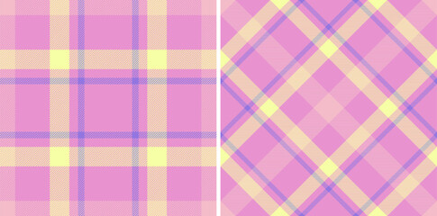 Pastel pink and yellow plaid patterns.  Perfect for textile design, fashion, scrapbooking, and branding.  Versatile, soft, and charming, these seamless textures offer a delightful aesthetic.