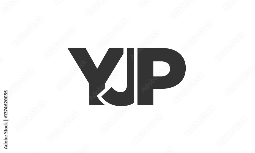 Fototapete yjp logo design template with strong and modern bold text. initial based vector logotype featuring s