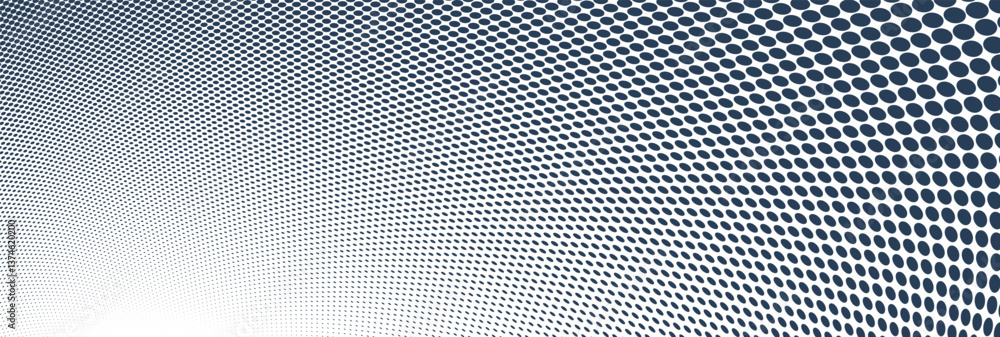 Aufkleber dotted vector abstract background, black dots in perspective flow, dotty texture abstraction, big da