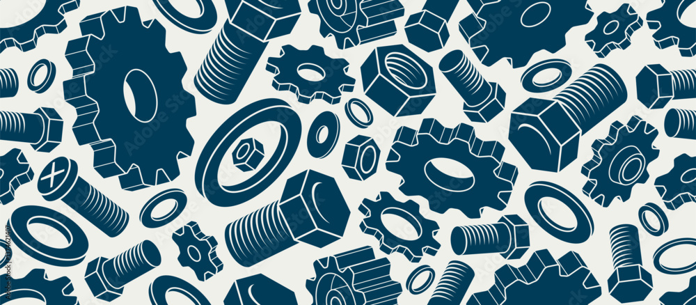 Poster modification, invention and solution theme seamless background, vector engineering endless wallpaper