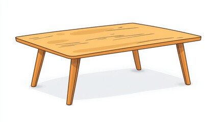 Wooden Table with Simple Design and Clean Lines, Ideal for Home Interiors, Minimalist Spaces, and Contemporary Living Room D&eacute;cor for Various Settings