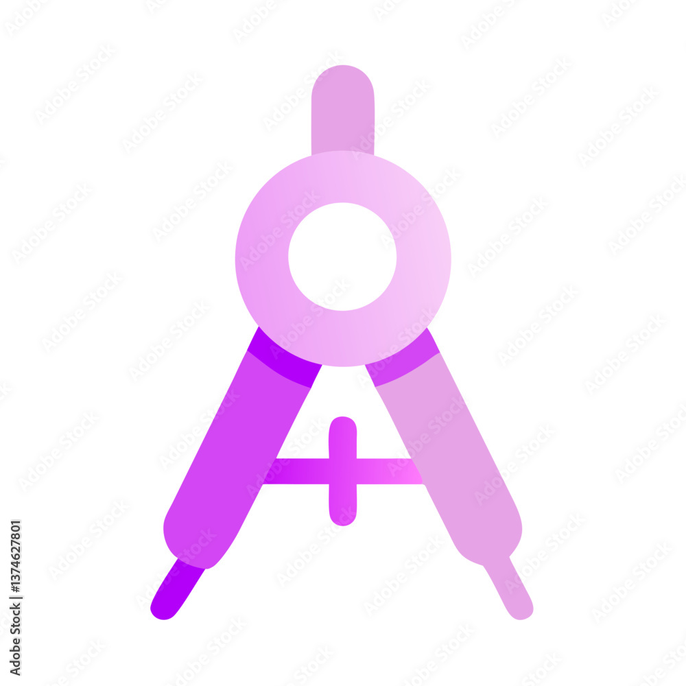 Poster elegant pink gradient compass icon for design and architecture design concept