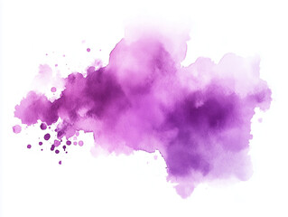 Bright purple splash with paint droplets, illustration