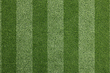 Football field with markings on green turf