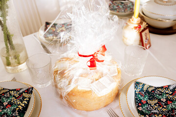 Handcrafted Festive Bread With Intricate Dough Decorations And Cultural Symbolism