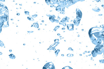 Many air bubbles in clean water, closeup