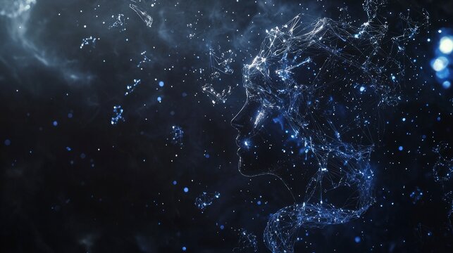 Futuristic Glowing DNA Strand Intertwined with AI Data Streams